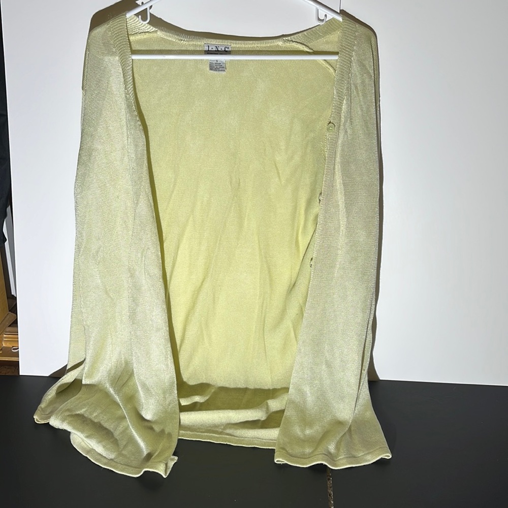 INC international concepts yellow cardigan with buttons